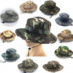 Wide Brim Cotton Adjustable Camo Bucket Hats Caps Custom Imprinted