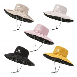 UV Protection Wide Brim Bucket Hat with Logo