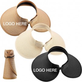 Foldable Straw Hat with Logo