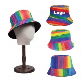 Personalized 100% Premium Cotton Blend Twill Outdoor Rainbow Bucket Hat