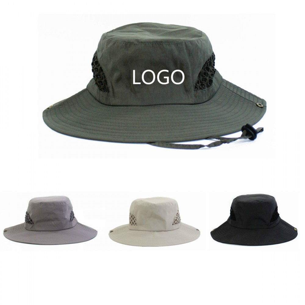 Logo Printed Fishing Hiking Outdoor Cap Sun hat