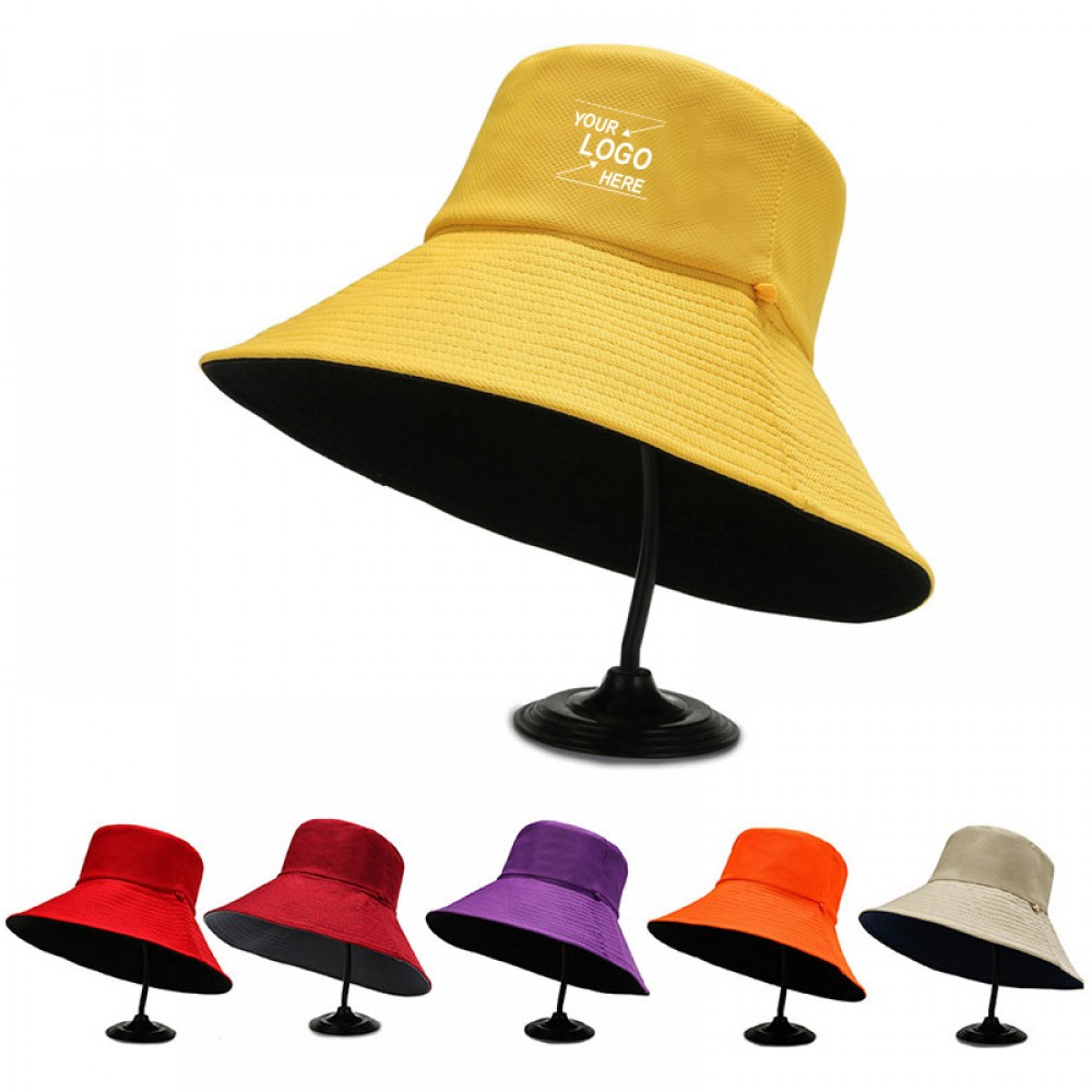 Adult's Unisex Over-sized Cotton Bucket Hat Logo Printed
