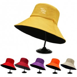 Adult's Unisex Over-sized Cotton Bucket Hat Logo Printed  Adult