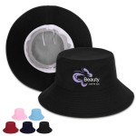 100% Cotton Wide Brim Bucket Hat with Logo