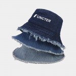Wide Brim Summer UV Protection Sun Hat Distressed Beach Hat with Logo