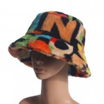 Custom Imprinted Winter Multi-Color Letter Print Bucket Hat