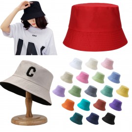 Logo Branded Bucket Hat Double-Side-Wear Summer Beach Sun Hat  Logo Branded Bucket Hat Double-Side-Wear Summer Beach Sun Hat