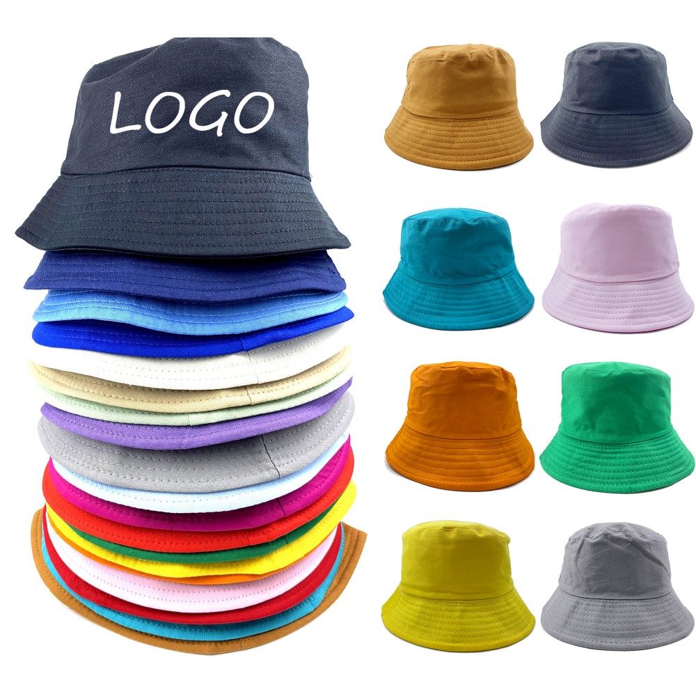 Logo Branded Cotton Fisherman Bucket Sun Hat Logo Branded Cotton Fisherman Bucket Sun Hat