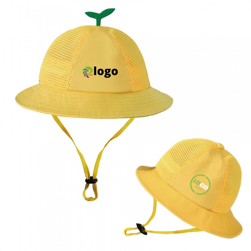 Yellow Sun hat with mesh for primary students/kindergarten with Logo Yellow Sun hat with mesh for primary students/kindergarten with Logo