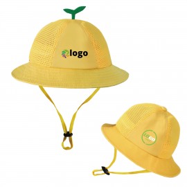 Yellow Sun hat with mesh for primary students/kindergarten with Logo