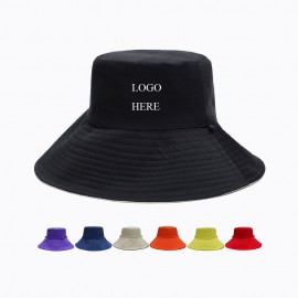 Personalized Reversible Wide Brim Cotton Bucket Cap  Personalized Reversible Wide Brim Cotton Bucket Cap