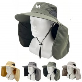 Logo Branded Wide Brim Fishing Hat with Neck Flap