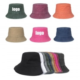 Aging Treatment Bucket Hat with Logo  Aging Treatment Bucket Hat with Logo