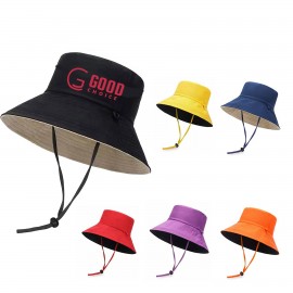 Unisex Double Side Wear Sun Bucket Hat with Logo  Unisex Double Side Wear Sun Bucket Hat with Logo
