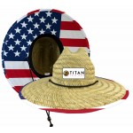 MOQ 10pcs Domestic USA American Flag Straw Hat With Custom Patch with Logo