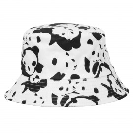 Panda Pattern Basin Cap Bucket Hat with Logo