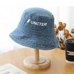 Summer Unisex Bucket Hat Washed Jean Denim Fisherman Hat with Logo