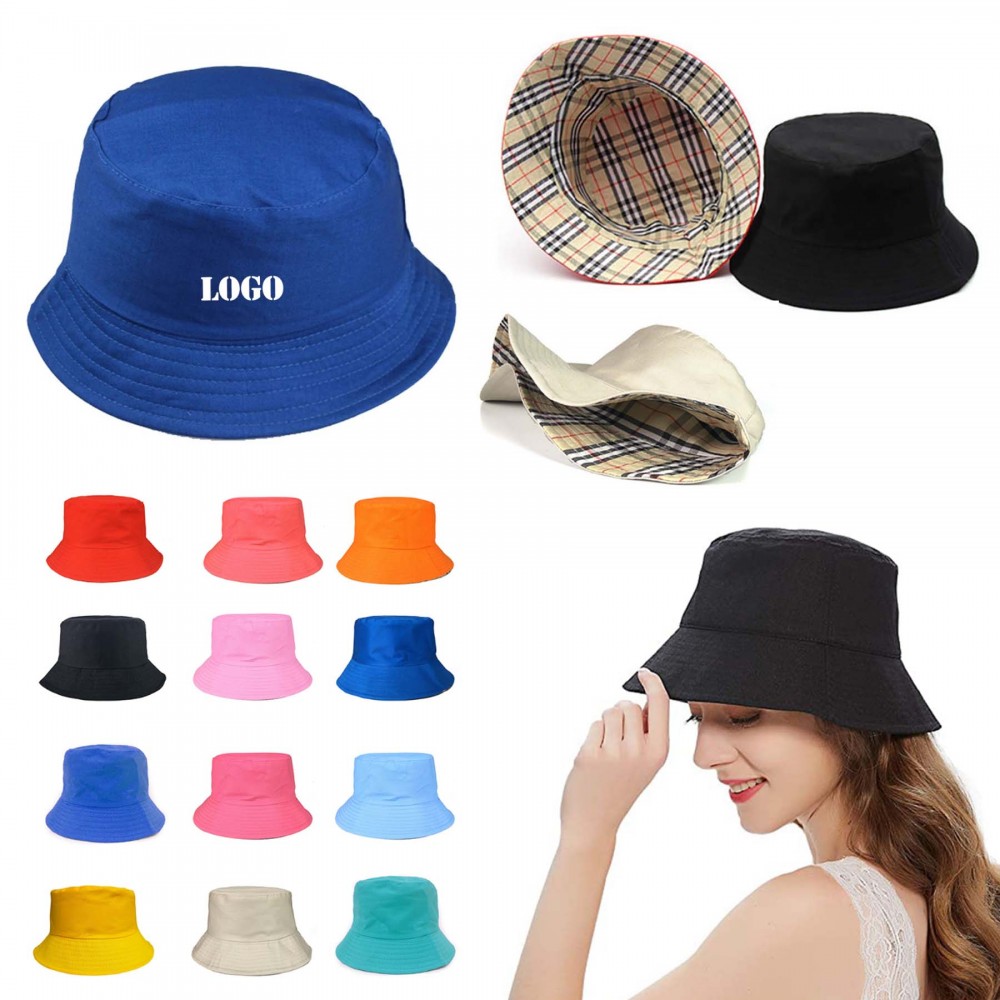 Colorful Doule Side Wearing Bucket Hat Logo Printed Colorful Doule Side Wearing Bucket Hat Logo Printed