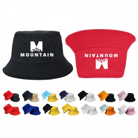 Reversible Cotton Bucket Hat with Logo  Reversible Cotton Bucket Hat with Logo