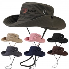 Wide Brim UV Protection Sun Bucket Hat with Logo