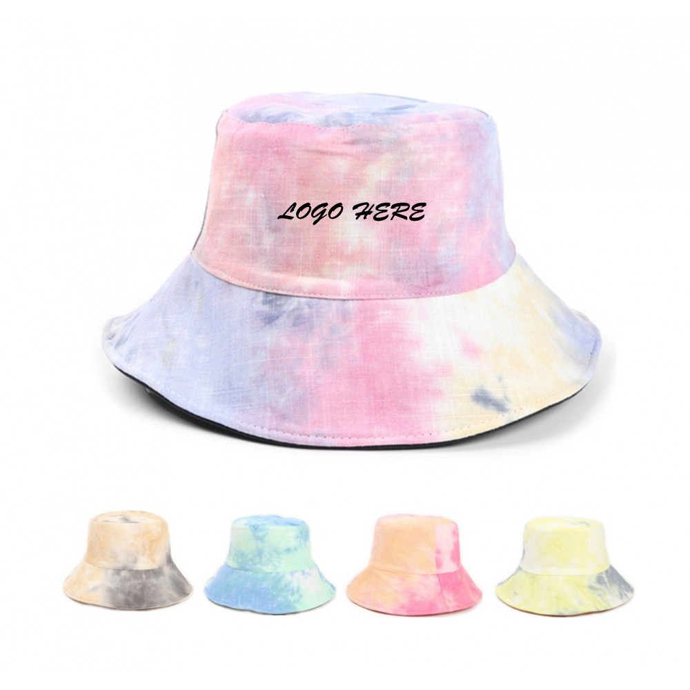 Customized Double-Sided Reversible Tie Dye Cotton Bucket Hat Customized Double-Sided Reversible Tie Dye Cotton Bucket Hat