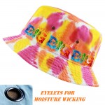 Customized Dye-Sublimated Unconstructed Bucket Hats w/ Metal Eyelets