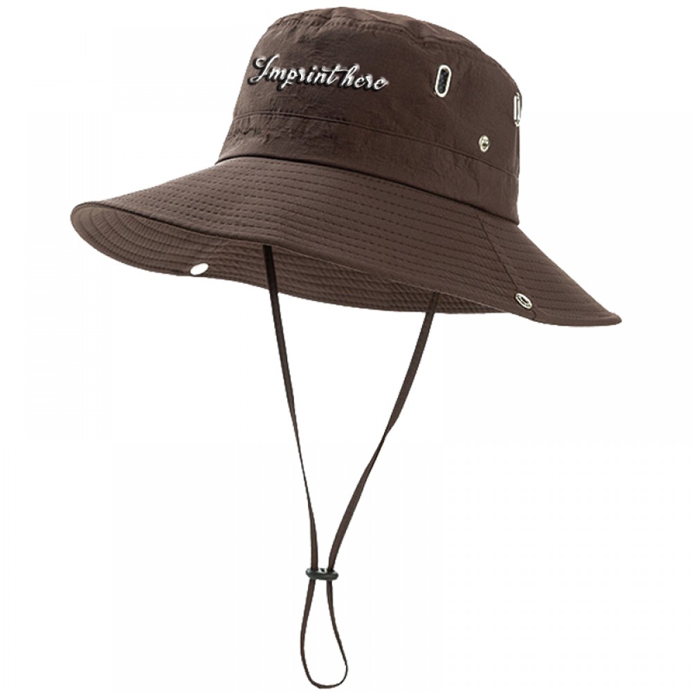Outdoor Wide Brim UV Protection Sun Bucket Hat W/ Embroidery with Logo