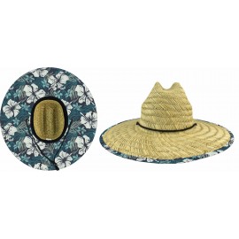 Customized MOQ 10pcs Domestic Straw Hat With Custom Patch - White Flower Design