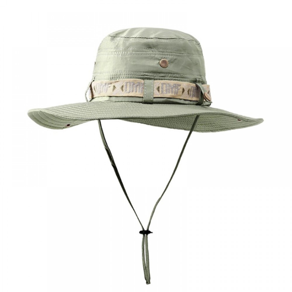 Wide Brim Fishing Sun Bucket Hat with Logo