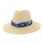 Wide Brim Sun Straw Hat Jazz Cap with Logo
