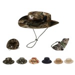 Embroidered Camouflage Packable Bucket Beach Sun Camo Safari Hat