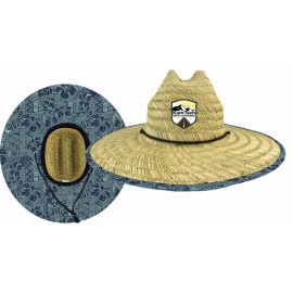 MOQ 10pcs Domestic Straw Hat With Custom Patch - Tiki Design with Logo