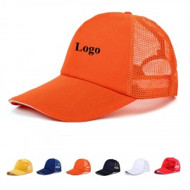 Logo Printed Economical Adjustable Foam Mesh Baseball Cap Trucker Sun Hat