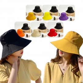 Women Double Sided Bucket Hat Logo Printed  Women Double Sided Bucket Hat Logo Printed
