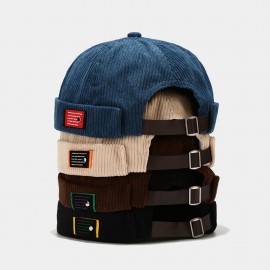 Adjustable Corduroy Brimless Hat Dockers Beanie with Logo  Adjustable Corduroy Brimless Hat Dockers Beanie with Logo