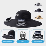 Wide Brim Sun Hats with 2 Solar Fan Bucket Hat with Logo
