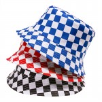 Logo Printed Plaid Unisex Double-faced Print Bucket hat