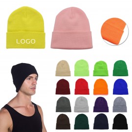 Logo Branded Acrylic Cuff Knit Hat