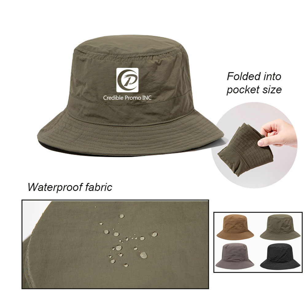 Lightweight Quick Dry Summer Beach Foldable Water Repellent Bucket Hat with Logo