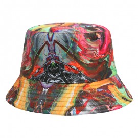 #3 Geometric Tie-dye Flower Pattern Basin Cap Bucket Hat with Logo
