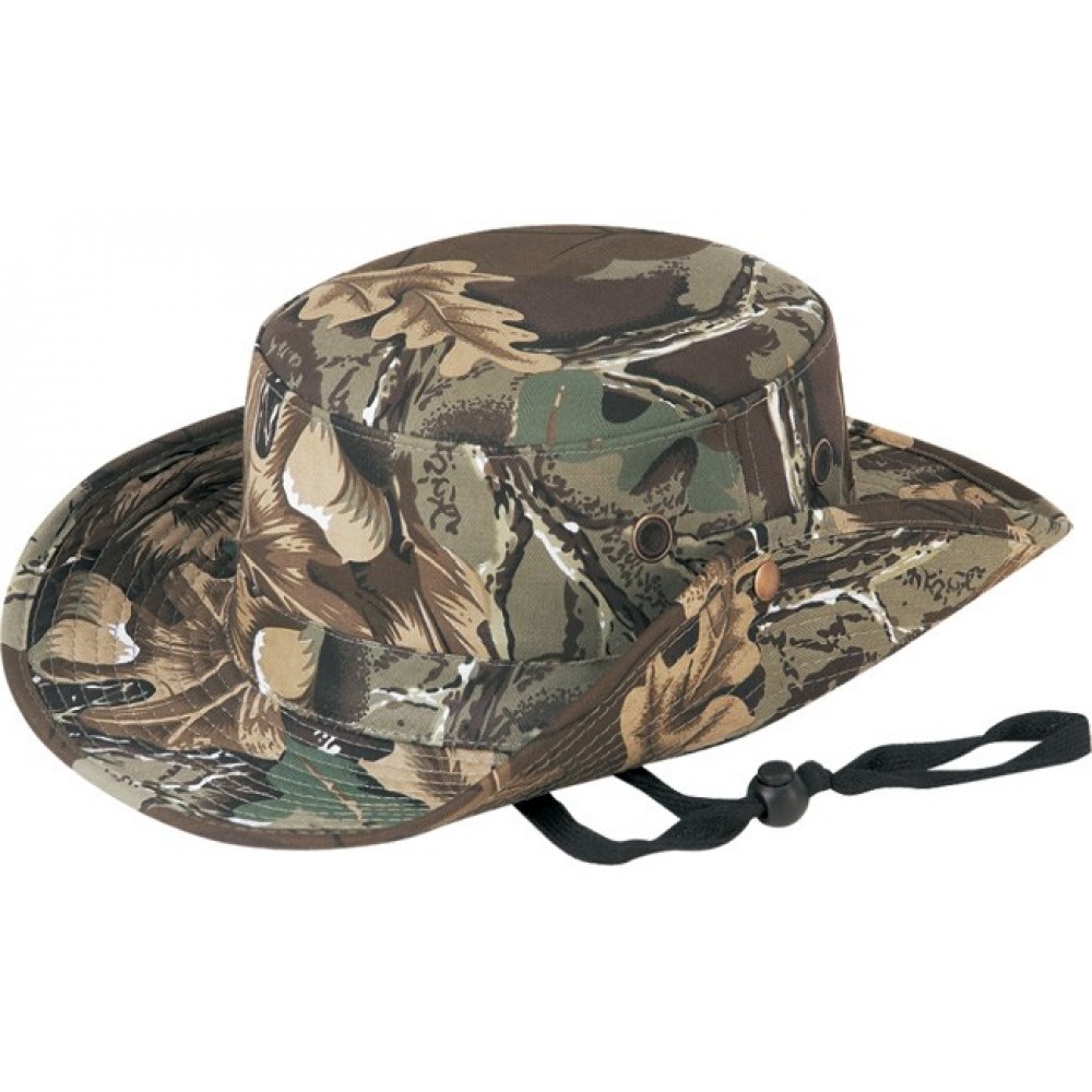 Hunting Camo Cotton Twill Gambler Bucket Hat with Logo