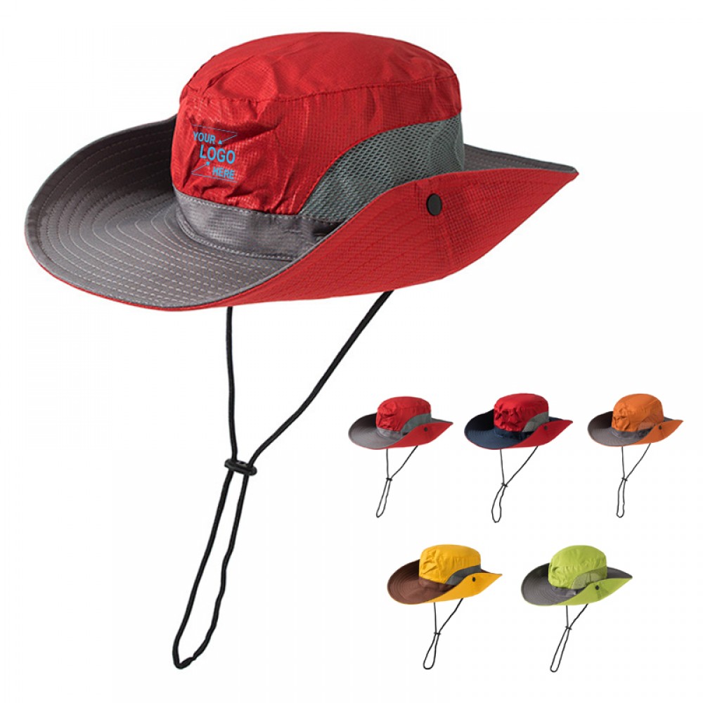 Custom Imprinted Unisex Wide Brim Bucket Sun Hat