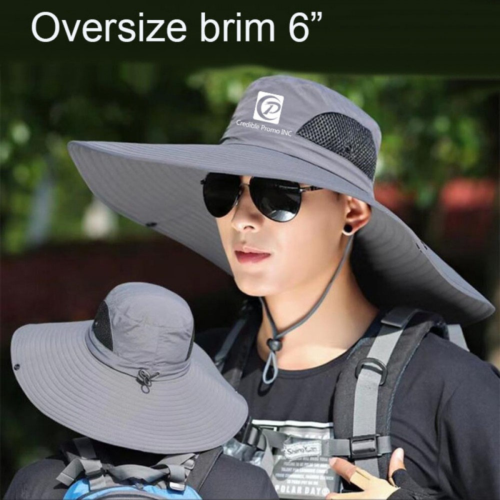 Custom Oversize Brim Bucket Hat Outdoor Fishing Wide Brim Sun Summer Bucket  Hat 