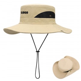 Customized Side Mesh Cowboy Fisherman Dual Style Bucket Hat  Customized Side Mesh Cowboy Fisherman Dual Style Bucket Hat