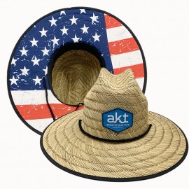 Straw Panama Hat Beach Sun Hat Wide Brim Straw Roll up Hat with Logo