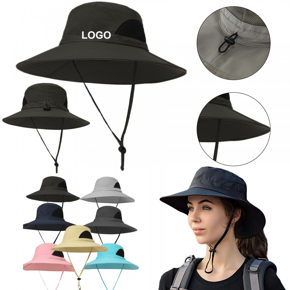 Summer outdoor Travel Wide Brim Hat Logo Printed