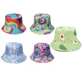 Unisex Reversible Fisherman Tie-dye Hats with Logo