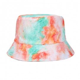 #3 Tie-dye Pattern Basin Cap Bucket Hat with Logo