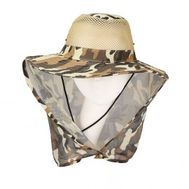 Promotional Outdoor Wide Brim Camouflage Safari Hat W/ Neck Veil