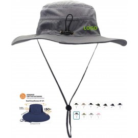 Logo Branded Summer Fishing Hat With Chin Drawstring